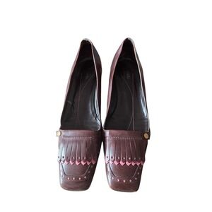 Vintage Kate Spade Brown Leather Fringe Pumps – Made in Italy – Size 7